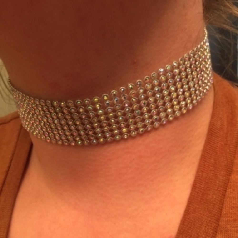 Luxury Multicolor Sparkle Choker Adjustable Length - Picture 4 of 7